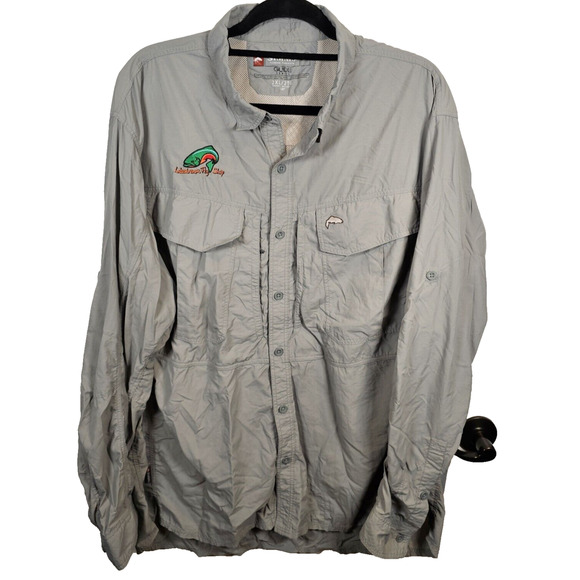 Simms Guide Series Shirt Mens Size 2XL XXL Fishing Vented Roll Tab Long Sleeve - Picture 1 of 11